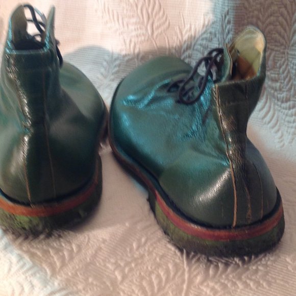 DRY SHOD BOWLES BOOTS Mens Green Leather ITALIAN Ankle Boots - Picture 10 of 16